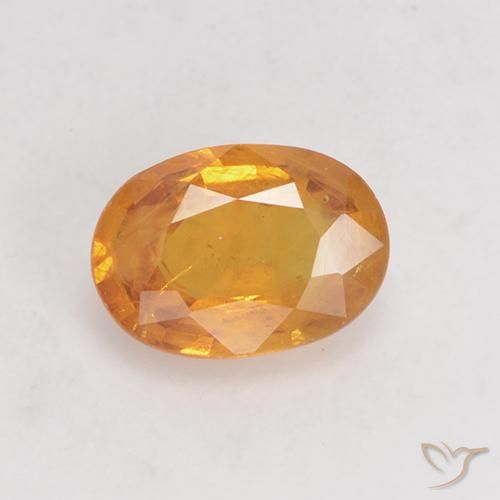 0.88ct 자연스러운 미디엄 오렌지 사파이어, 타원형, VS-SI