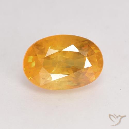 1.50ct 자연스러운 미디엄 오렌지 사파이어, 타원형, VS