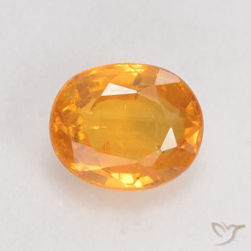 0.98ct 자연스러운 미디엄 오렌지 사파이어, 타원형, VS-SI