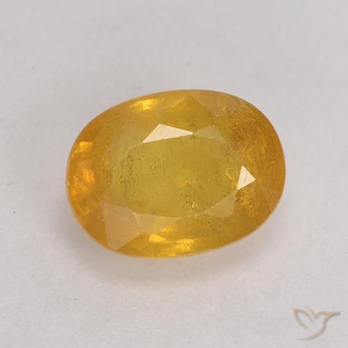 2.05ct 자연스러운 골든 오렌지 사파이어, 타원형, SI