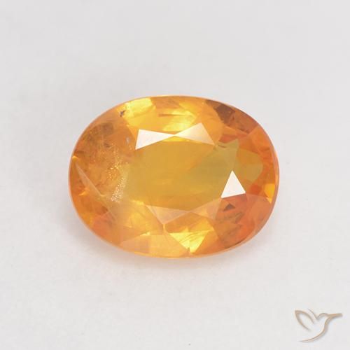 1.36ct 자연스러운 미디엄 오렌지 사파이어, 타원형, VS