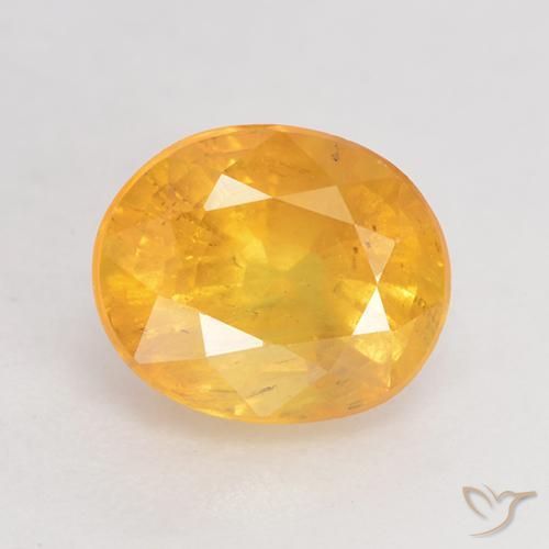 1.75ct 자연스러운 골든 오렌지 사파이어, 타원형, SI