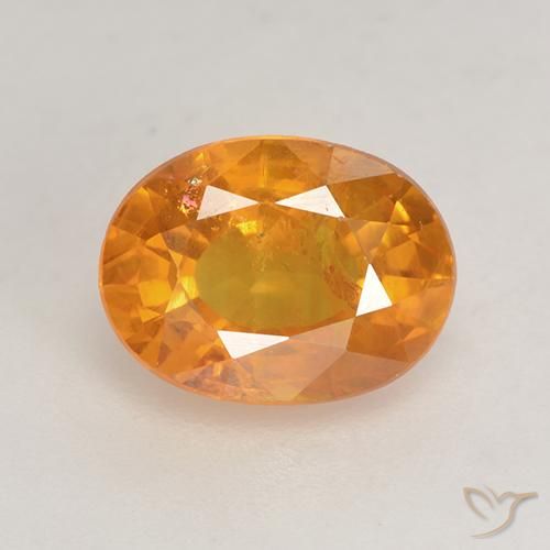 1.88ct 자연스러운 딥 오렌지-골드 사파이어, 타원형, VS-SI