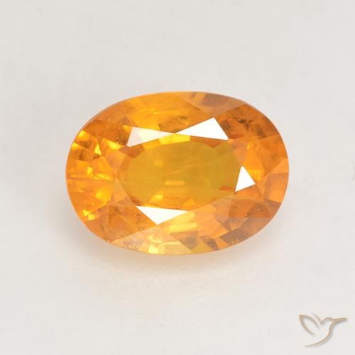 1.58ct 자연스러운 미디엄 오렌지 사파이어, 타원형, VS-SI