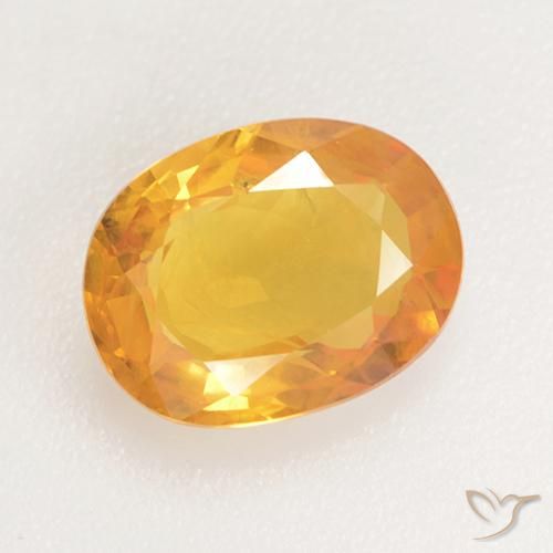1.42ct 자연스러운 골든 오렌지 사파이어, 타원형, VS-SI