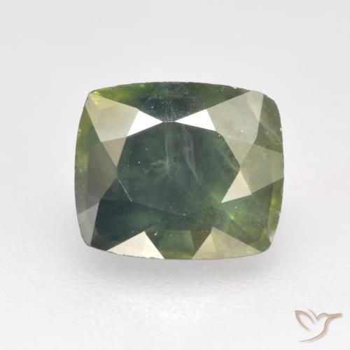 1.31ct 자연스러운 세이지 그린 사파이어, 방석, VS