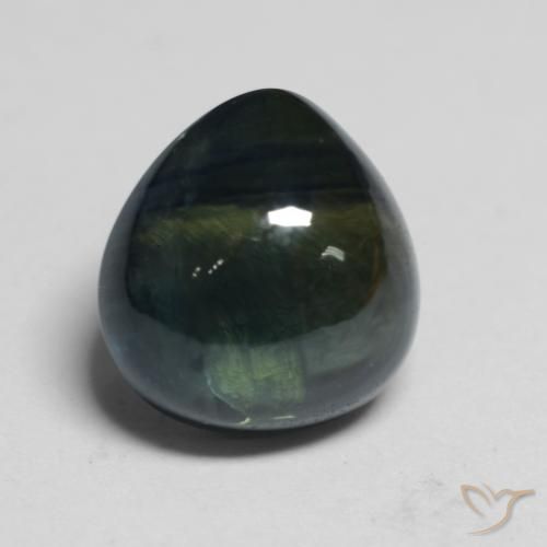 1.82ct 자연스러운 Black Green 사파이어, 배 모양, 투명한