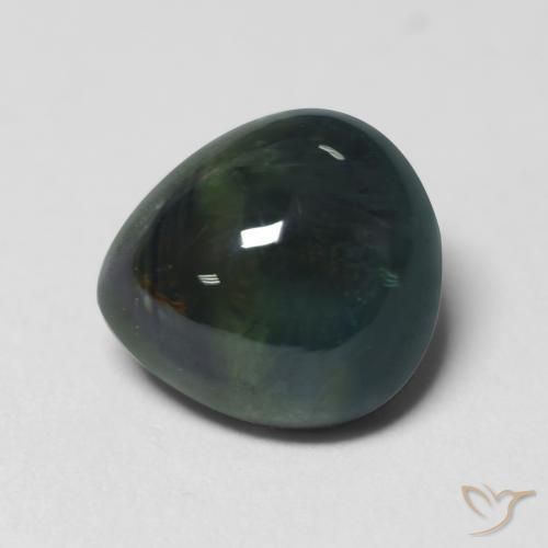 1.82캐럿 천연 Black Green 사파이어, 배 모양, 투명한