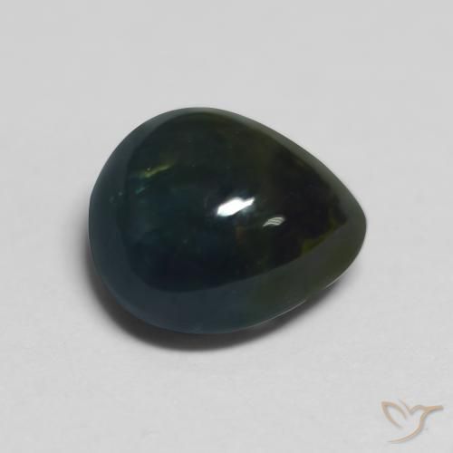 1.82캐럿 천연 Black Green 사파이어, 배 모양, 투명한