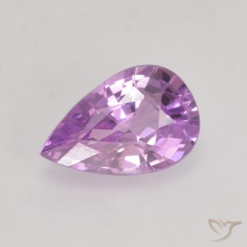 0.63ct 자연스러운 핑크빛이 도는 바이올렛 퍼플 사파이어, 배 모양, VVS-VS