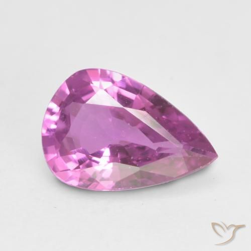 0.60ct 자연스러운 강렬한 보라색 사파이어, 배 모양, VVS-VS