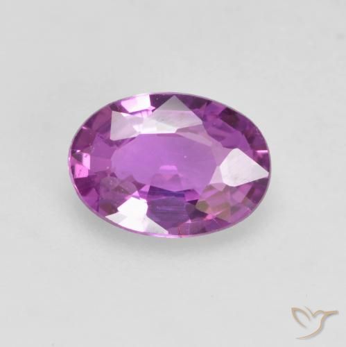 0.47ct 자연스러운 강렬한 보라색 사파이어, 타원형, VVS-VS