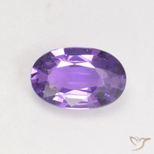 0.49ct 자연스러운 밝은 포도 바이올렛 사파이어, 타원형, VS