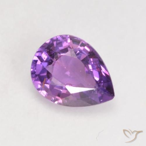 0.47ct 자연스러운 비비드 핑크 바이올렛 사파이어, 배 모양, VS
