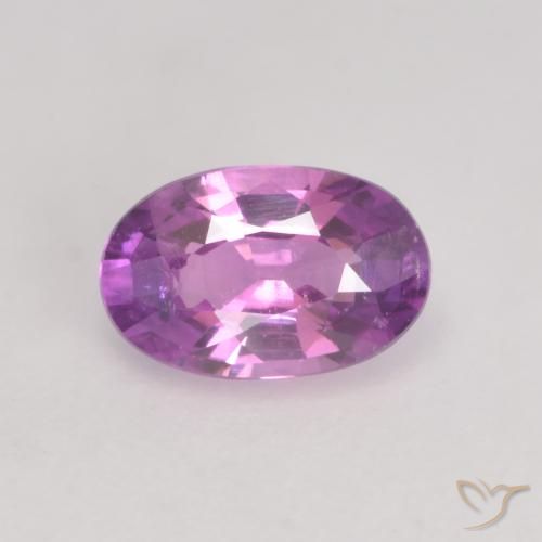0.55ct 자연스러운 짙은 분홍빛이 도는 보라색 사파이어, 타원형, VS