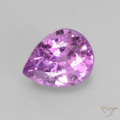 0.55ct 자연스러운 핑크빛이 도는 바이올렛 퍼플 사파이어, 배 모양, VS