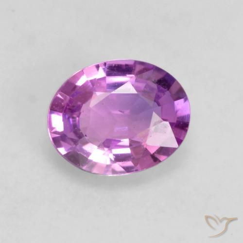 0.50ct 자연스러운 강렬한 분홍빛이 도는 보라색 사파이어, 타원형, VS