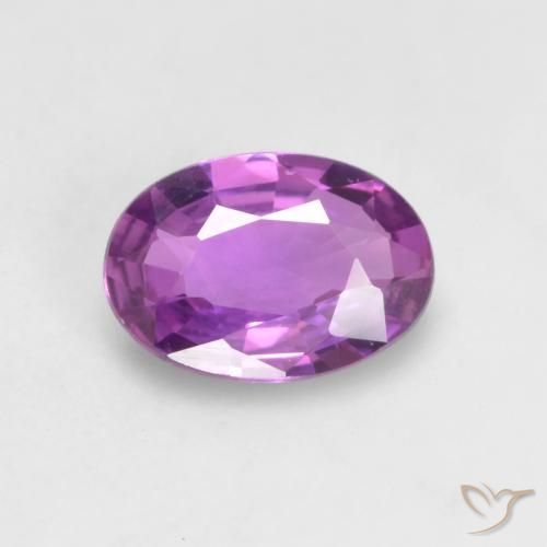 0.47ct 자연스러운 미디엄 퍼플 사파이어, 타원형, VVS-VS