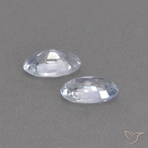 0.55캐럿 천연 푸르스름한 흰색 사파이어 보석, 타원형, VVS-VS