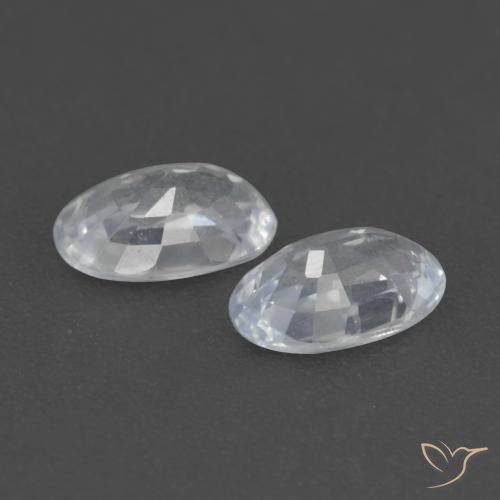 0.63캐럿 천연 푸르스름한 흰색 사파이어 보석, 타원형, VVS-VS