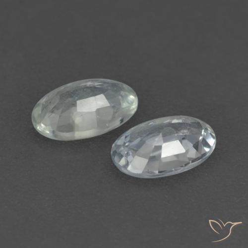 0.58캐럿 천연 푸르스름한 흰색 사파이어 보석, 타원형, VVS-VS