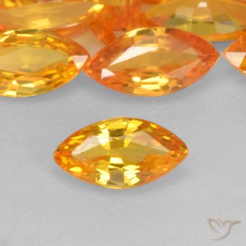 0.19ct 자연스러운 밝은 주황색 사파이어, 보석, VVS-VS