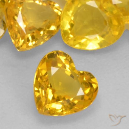 0.44ct 자연스러운 골든 사파이어, 마음, VVS-VS