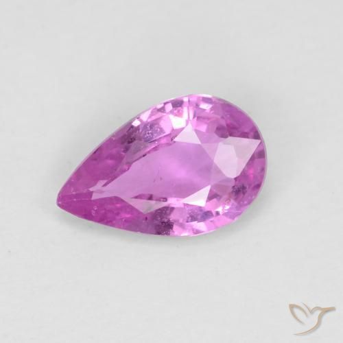 0.50ct 자연스러운 강렬한 분홍빛이 도는 보라색 사파이어, 배 모양, VVS-VS