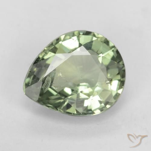 0.79ct 자연스러운 Medium Light Green 사파이어, 배 모양, VS