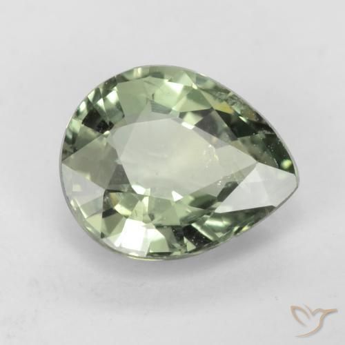 0.79캐럿 천연 Medium Light Green 사파이어, 배 모양, VS