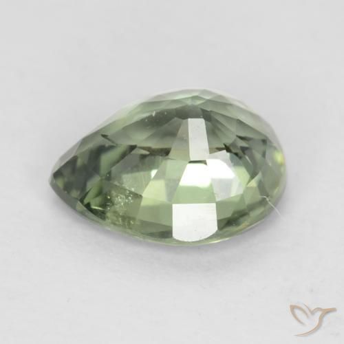 0.79캐럿 천연 Medium Light Green 사파이어, 배 모양, VS