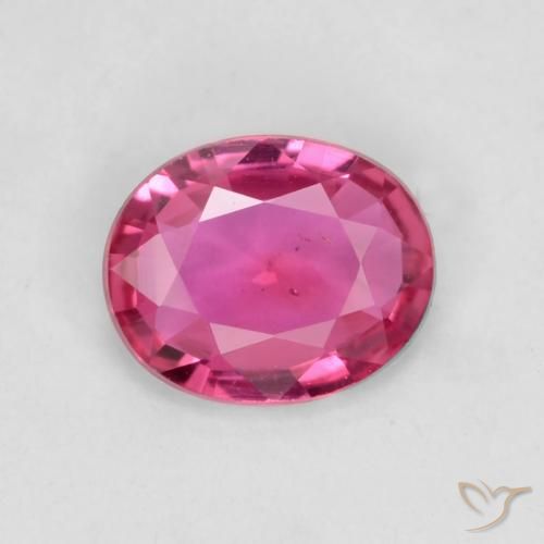 0.42ct 자연스러운 미디엄 다크 핑크 사파이어, 타원형, VS