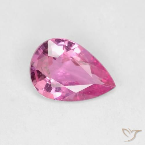 0.49ct 자연스러운 로얄 퍼플 핑크 사파이어, 배 모양, VS