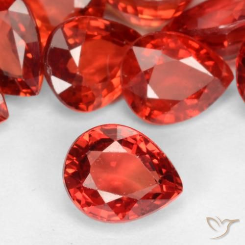 0.47ct 자연스러운 밝은 크림슨 레드 사파이어, 배 모양, VVS-VS