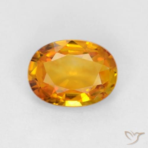 0.82ct 자연스러운 미디엄 오렌지 사파이어, 타원형, VVS-VS