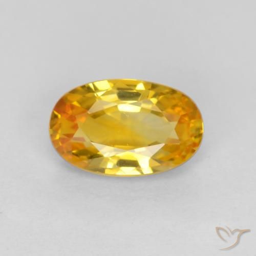 0.72ct 자연스러운 딥 골든 오렌지 사파이어, 타원형, VVS-VS
