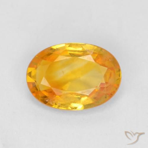 0.70ct 자연스러운 미디엄 골든 사파이어, 타원형, VS