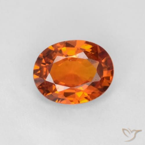 0.58ct 자연스러운 딥 오렌지 사파이어, 타원형, VVS-VS