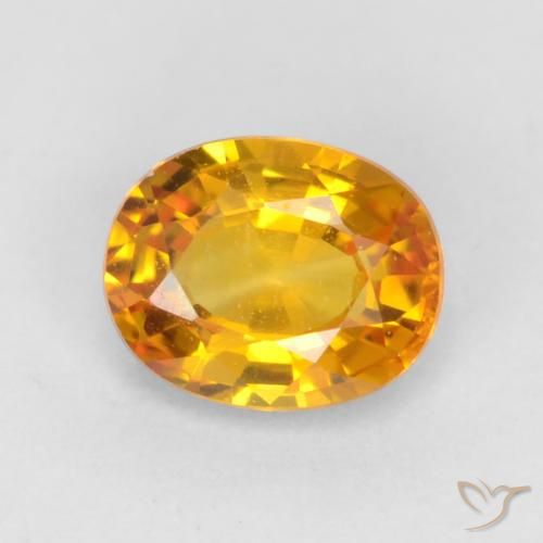 0.59ct 자연스러운 딥 오렌지-골드 사파이어, 타원형, VVS-VS