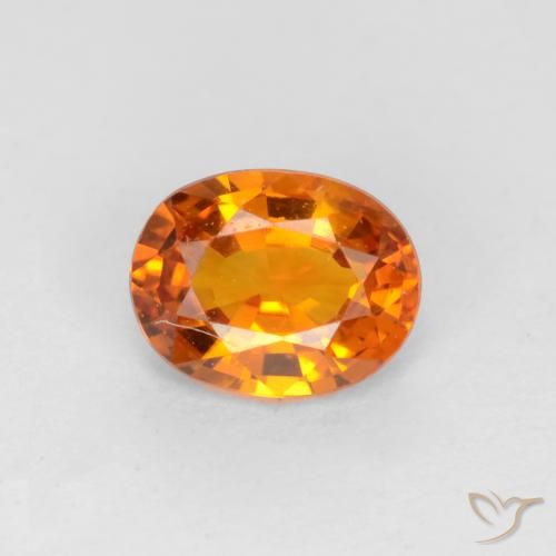 0.57ct 자연스러운 살구 오렌지 사파이어, 타원형, VS