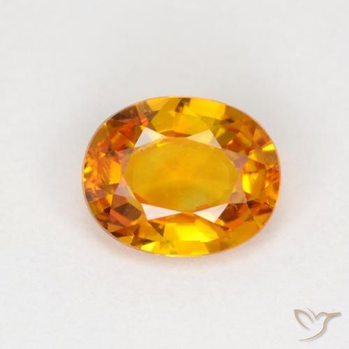 0.72ct 자연스러운 미디엄 오렌지 사파이어, 타원형, VVS-VS