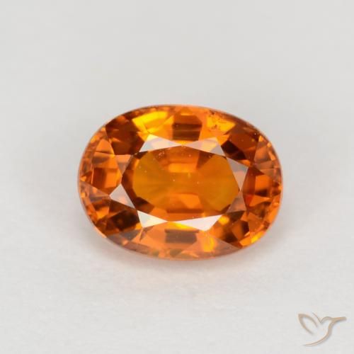 0.72ct 자연스러운 미디엄 다크 오렌지 사파이어, 타원형, VVS-VS