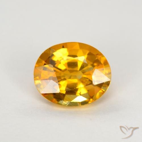 0.74ct 자연스러운 미디엄 오렌지 사파이어, 타원형, VS
