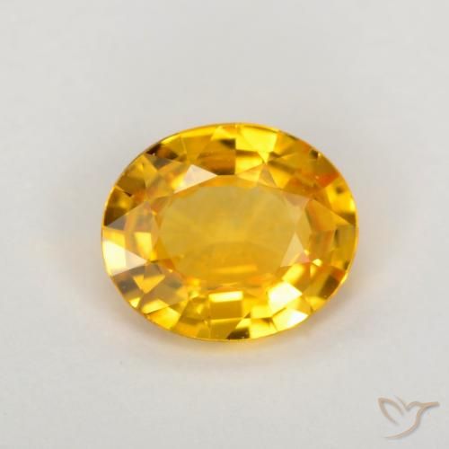0.64ct 자연스러운 미디엄 골드 사파이어, 타원형, VVS-VS
