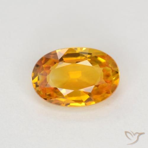 0.72ct 자연스러운 딥 오렌지-골드 사파이어, 타원형, VVS-VS