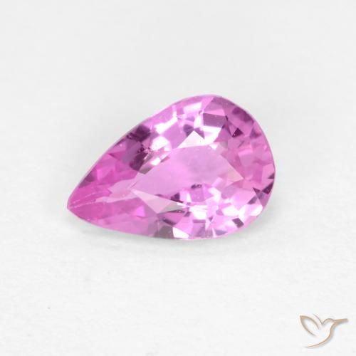 0.46ct 자연스러운 짙은 분홍빛이 도는 보라색 사파이어, 배 모양, VVS-VS