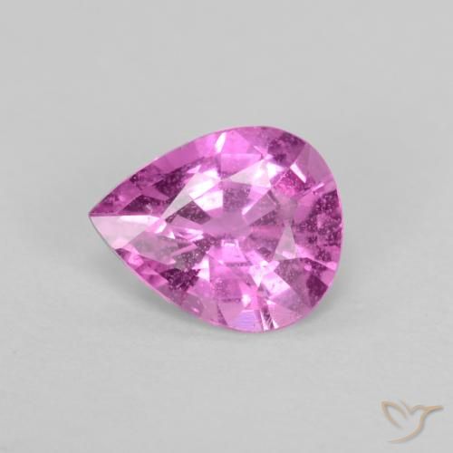 0.50ct 자연스러운 밝은 분홍빛이 도는 보라색 사파이어, 배 모양, VS