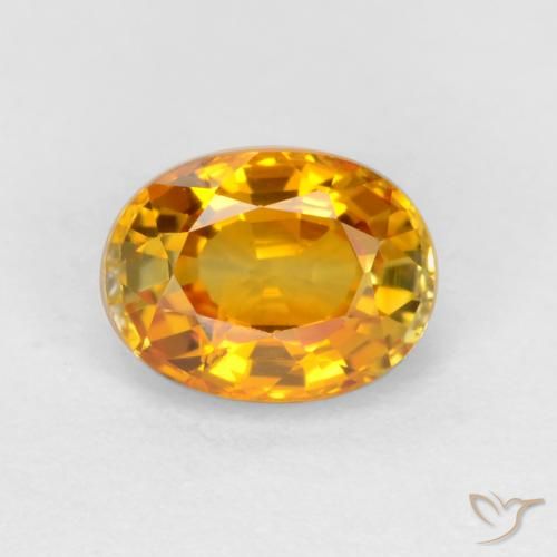 0.72ct 자연스러운 다크 오렌지-골드 사파이어, 타원형, VS