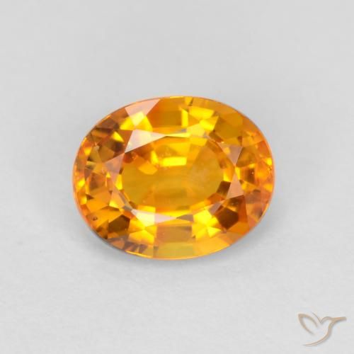0.72ct 자연스러운 다크 오렌지-골드 사파이어, 타원형, VVS-VS