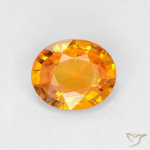 0.49ct 자연스러운 다크 오렌지 사파이어, 타원형, VVS-VS
